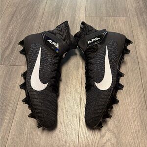 Nike Alpha Menace Elite 2 Football Cleats Black White BV3298-001 wide